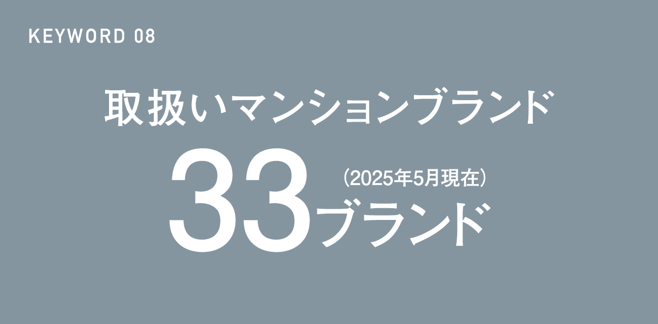 KEYWORD 08 取扱いマンションブランド33ブランド